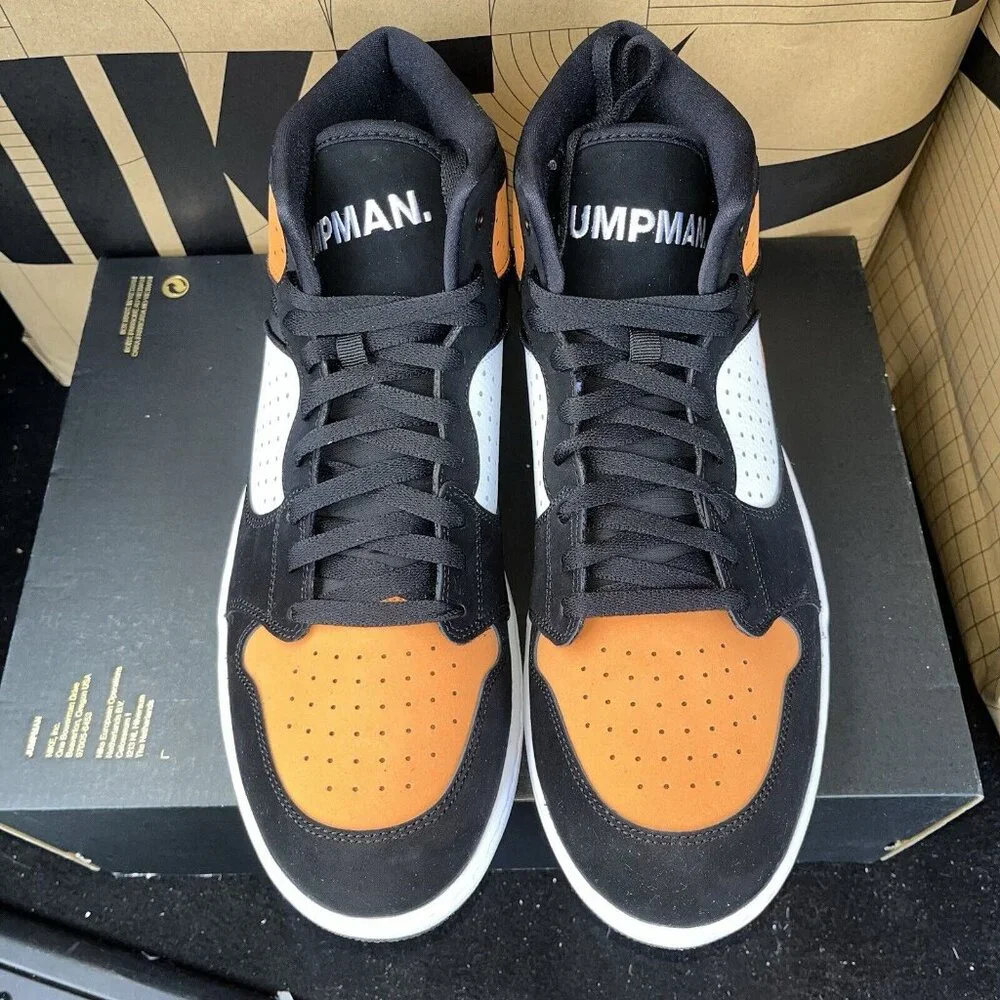 Nike Men’s High-Top Basketball Sneakers - Black, Orange, White